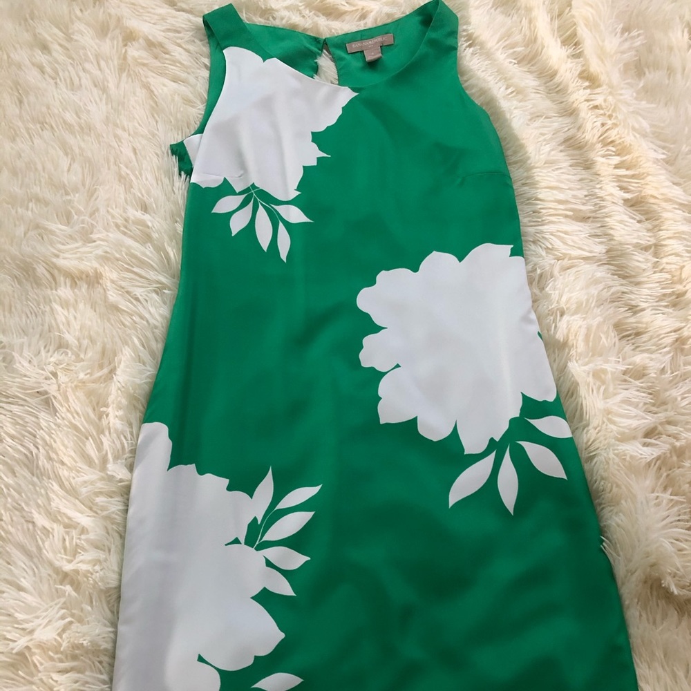 Banana Republic ✅ green/white shift dress Sz 2